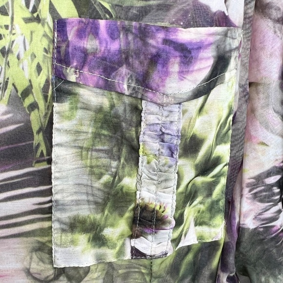 CJ Banks purple floral lightweight gauze blouse top 1X - Picture 10 of 13